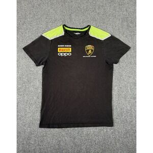 Lamborghini Squadra Corse Shirt Mens Small Black Green Short Sleeve Tee